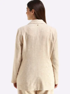 Leinenblazer mit Lurexfaden