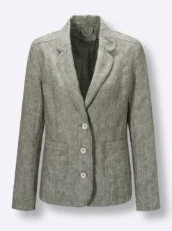 Leinenblazer mit Reverskragen