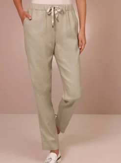Leinenhose in Jogpant-Form