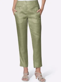 Leinenhose mit Längsnähten