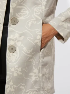Longblazer aus bedrucktem Veloursleder-Imitat