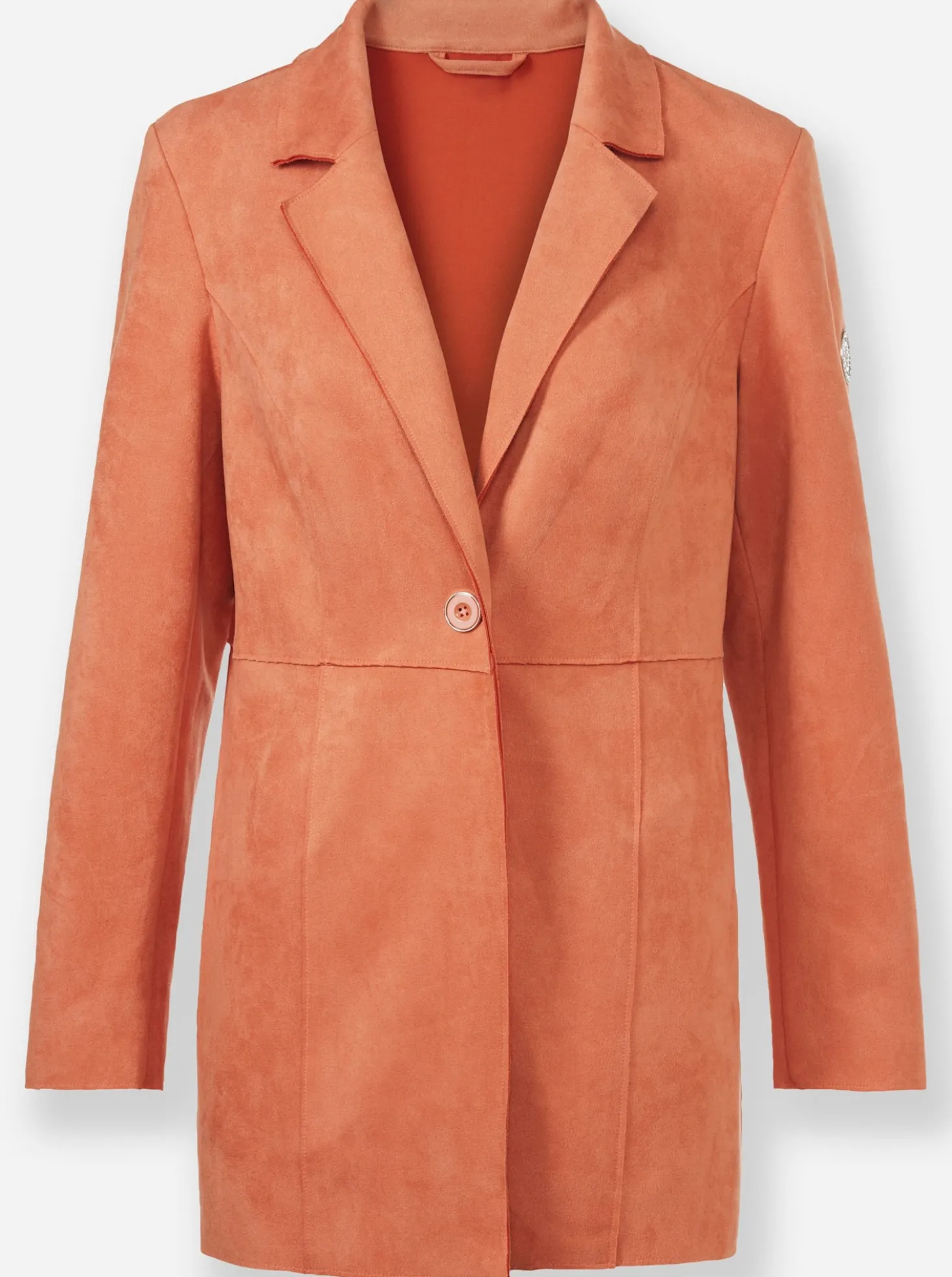 Longblazer in Veloursleder-Optik