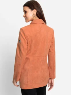 Longblazer in Veloursleder-Optik