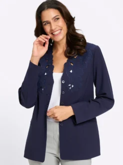 Longblazer mit Stickerei