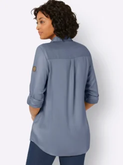 Longbluse aus reiner Viskose
