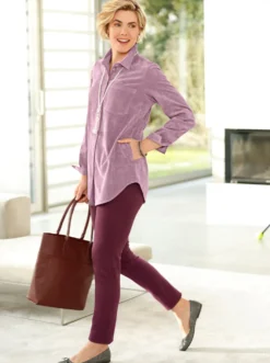 Longbluse mit krempelbaren Ärmeln