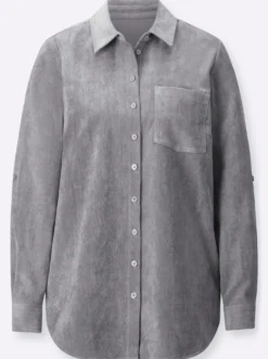Longbluse mit krempelbaren Ärmeln