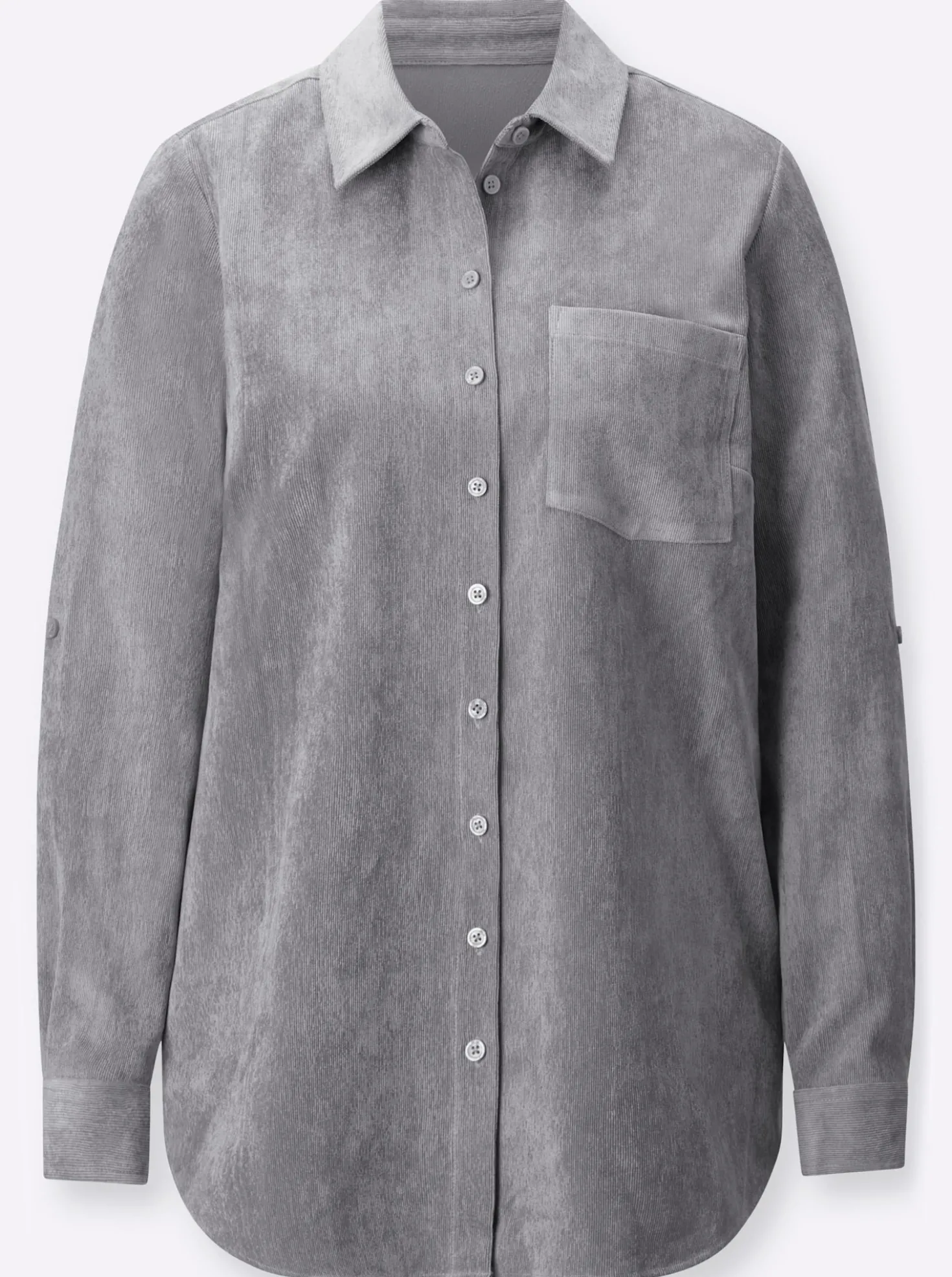 Longbluse mit krempelbaren Ärmeln