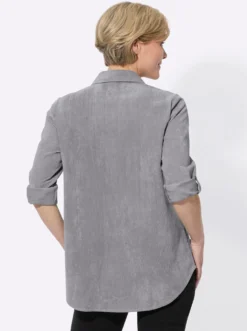 Longbluse mit krempelbaren Ärmeln