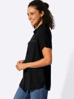 Longbluse mit langen Seitenschlitzen