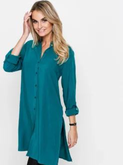 Longbluse mit langen Seitenschlitzen