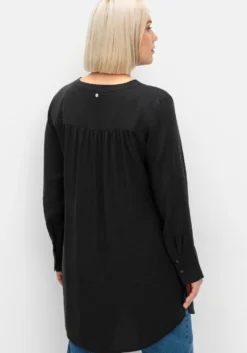 Longbluse mit Raffungen