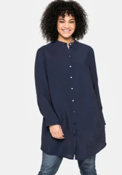 Longbluse mit Raffungen