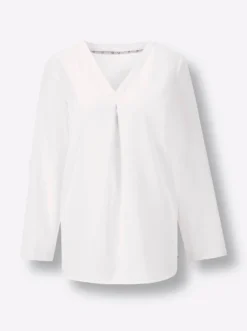 Longbluse mit seidig-mattem Glanz