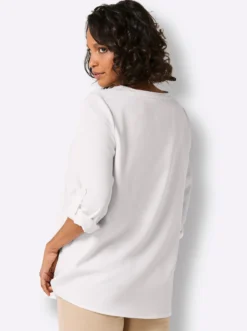 Longbluse mit seidig-mattem Glanz