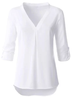 Longbluse mit verlängertem Rückenteil