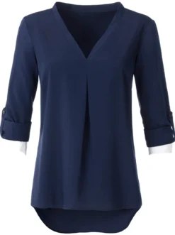 Longbluse mit verlängertem Rückenteil
