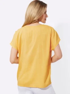 Longbluse mit Zierkette am Ausschnitt