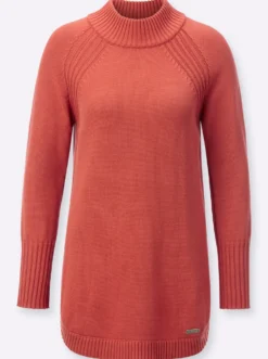 Longpullover mit abgerundetem Saum