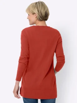 Longpullover mit langen Seitenschlitzen