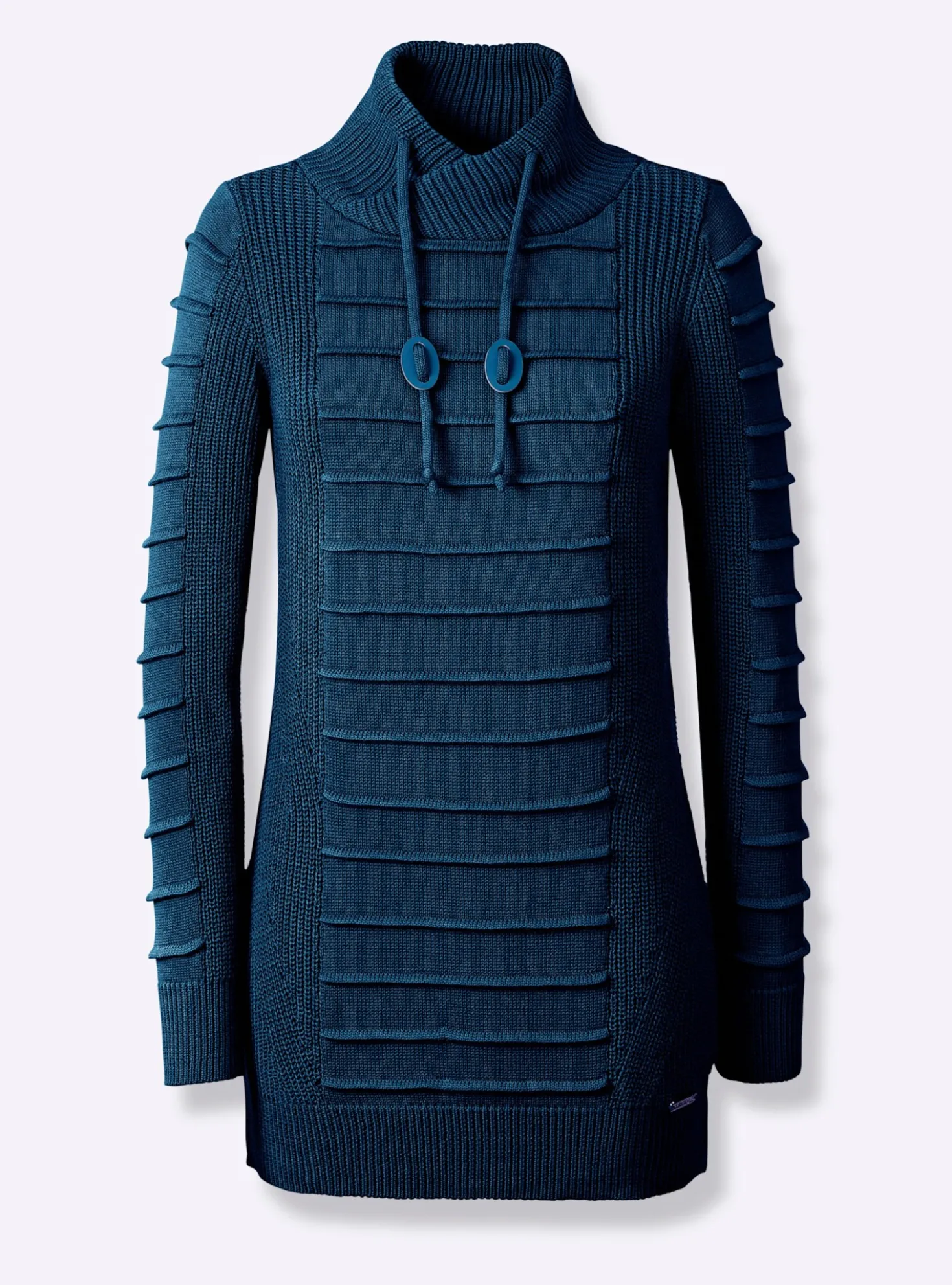 Longpullover mit Struktur-Partien