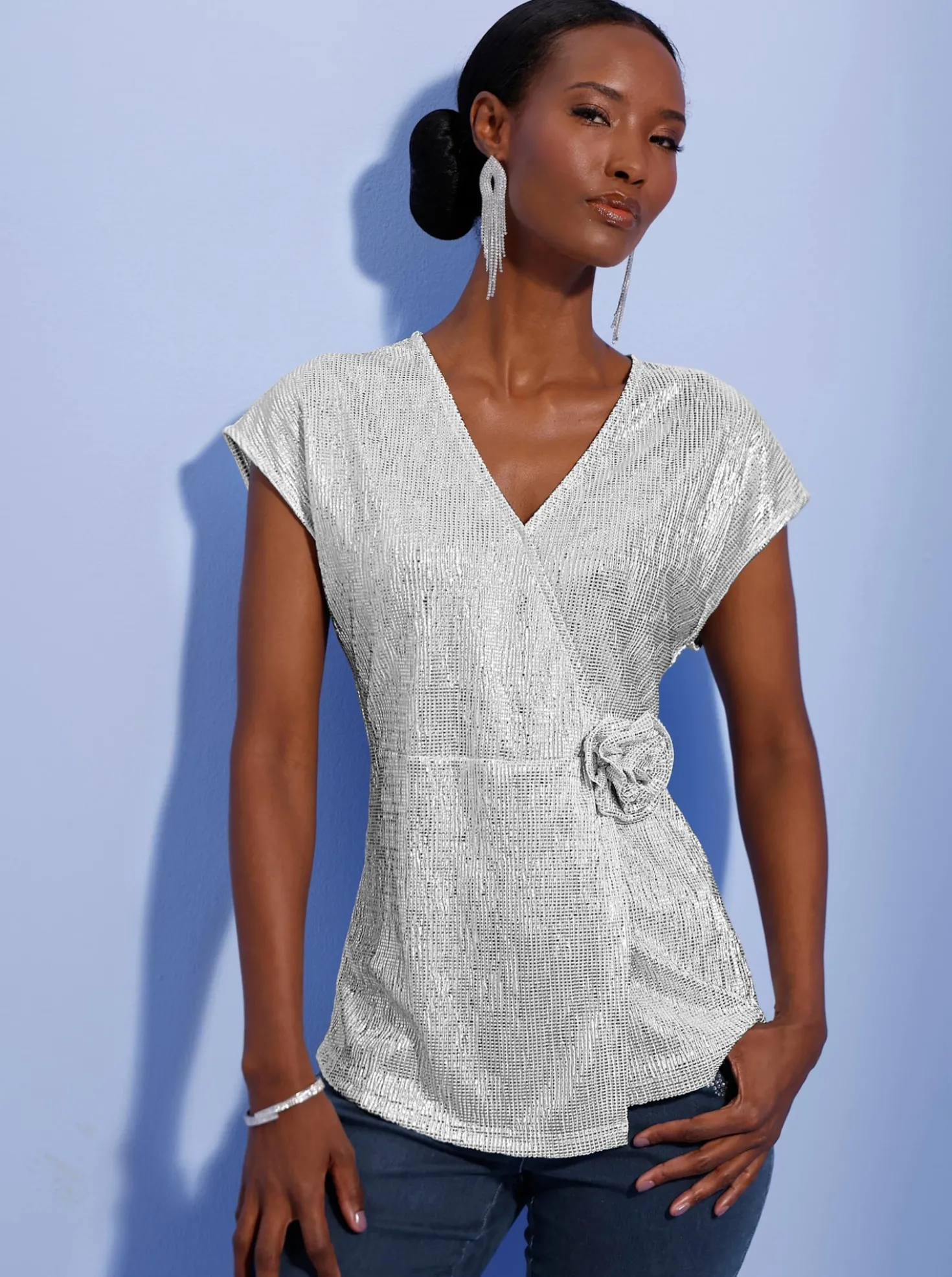 Longshirt aus duftigem Plissee