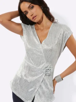 Longshirt aus duftigem Plissee