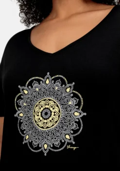 Longshirt mit Ornament-Frontdruck
