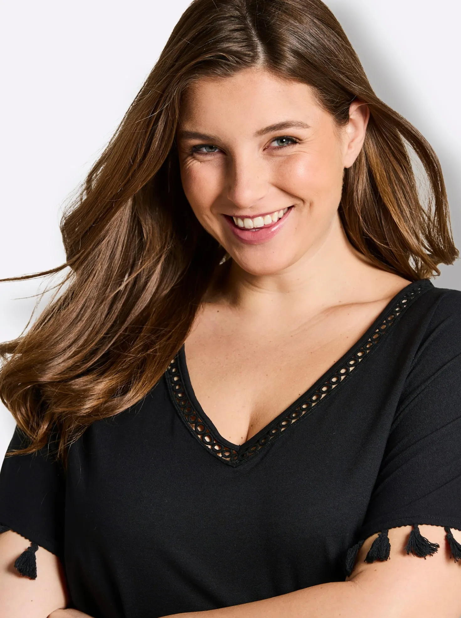 Longshirt mit Quasten