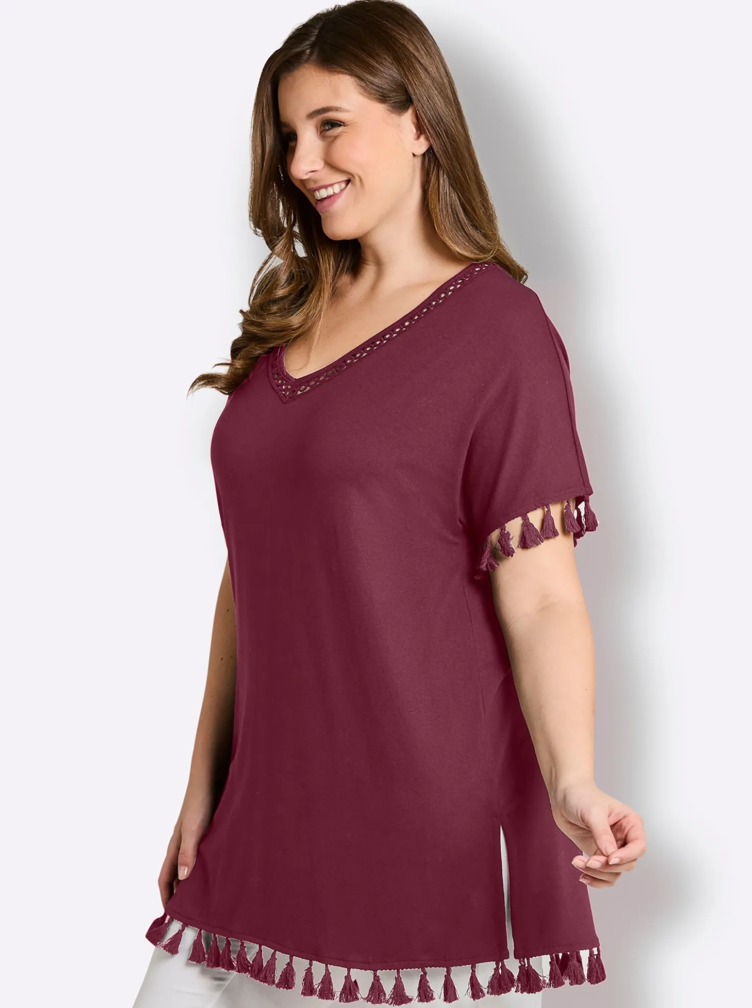 Longshirt mit Quasten