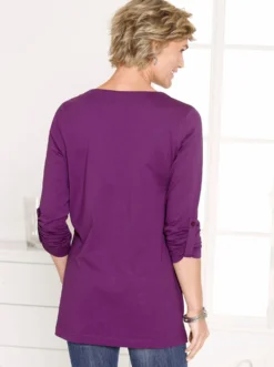 Longshirt mit Ärmeln zum Krempeln