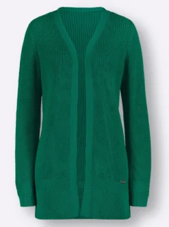 Longstrickjacke in passformgerechter Verarbeitung