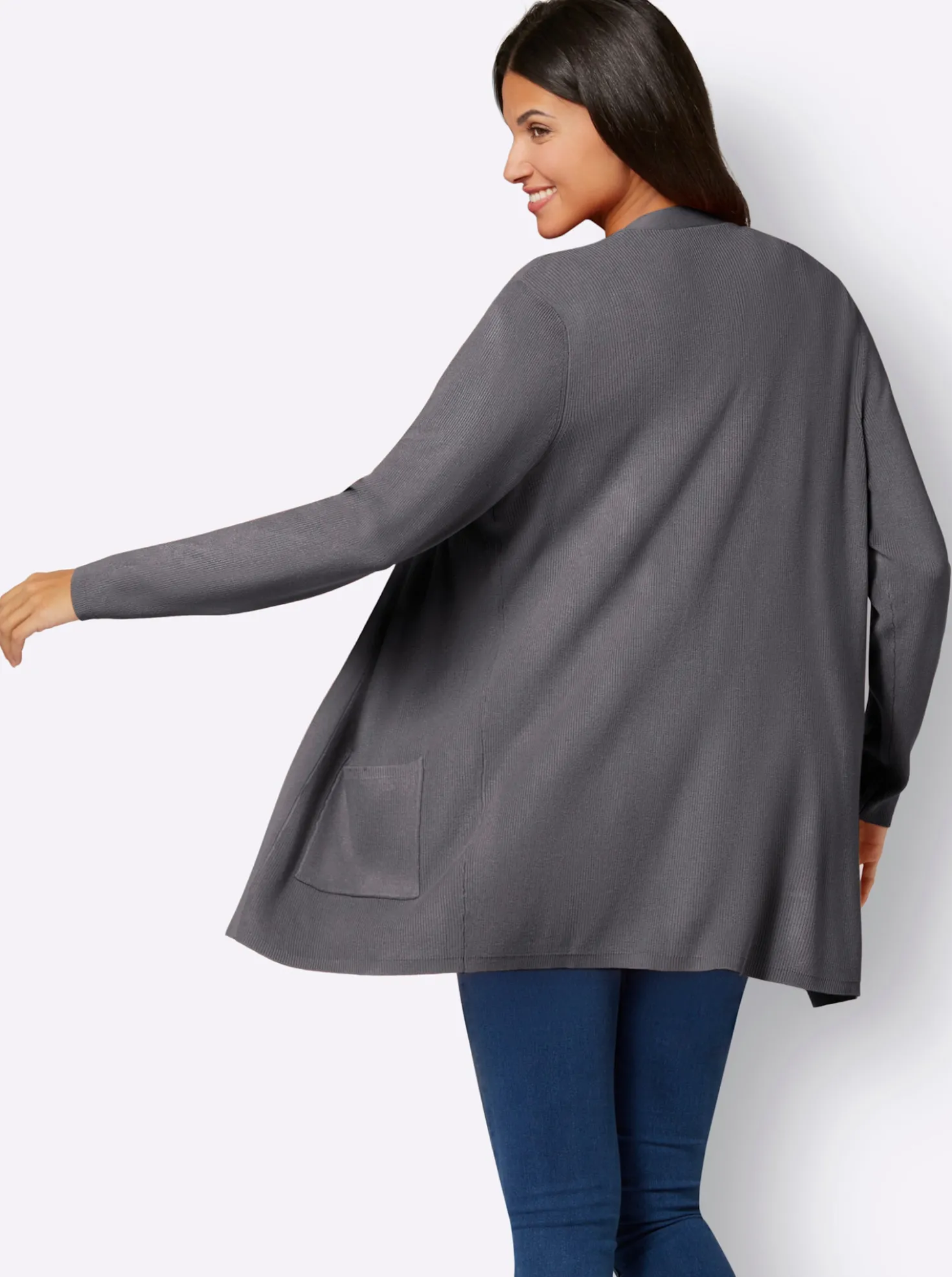 Longstrickjacke in Viskose-Qualität