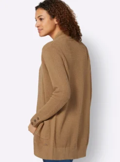 Longstrickjacke mit Struktur-Muster