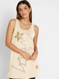 Longtop mit Sternen-Print