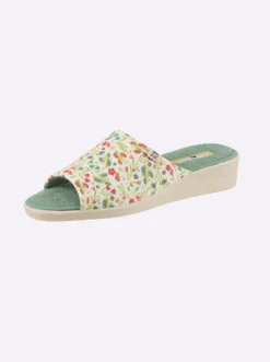 Pantolette mit floralem Druck
