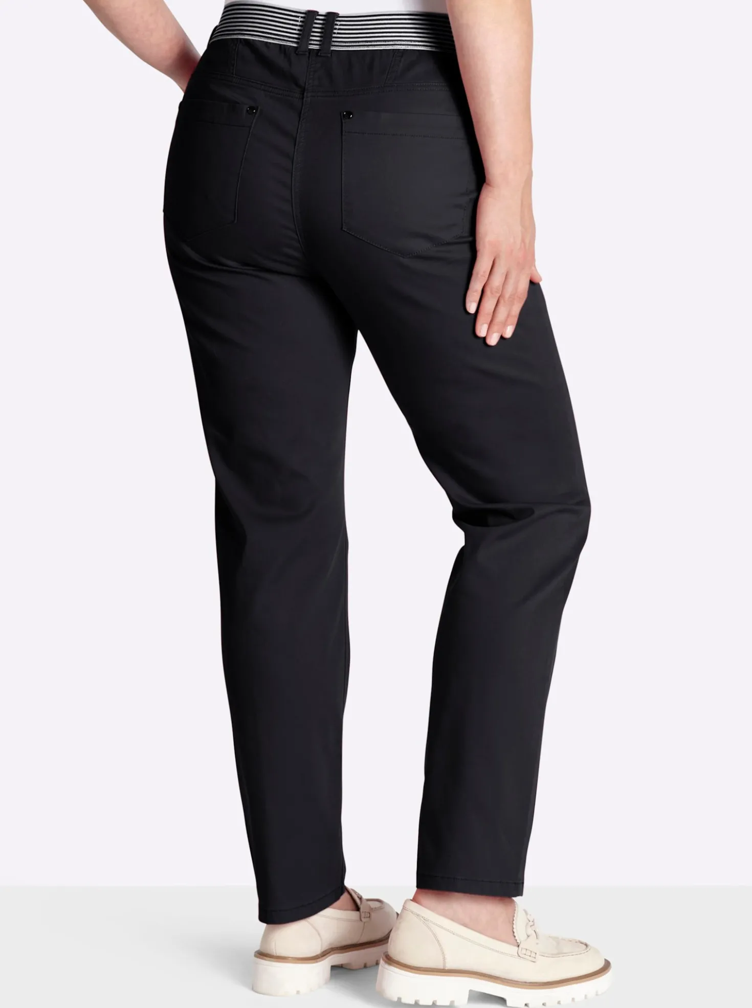 5-Pocket-Hose mit gestreiften Dehnbund-Einsätzen