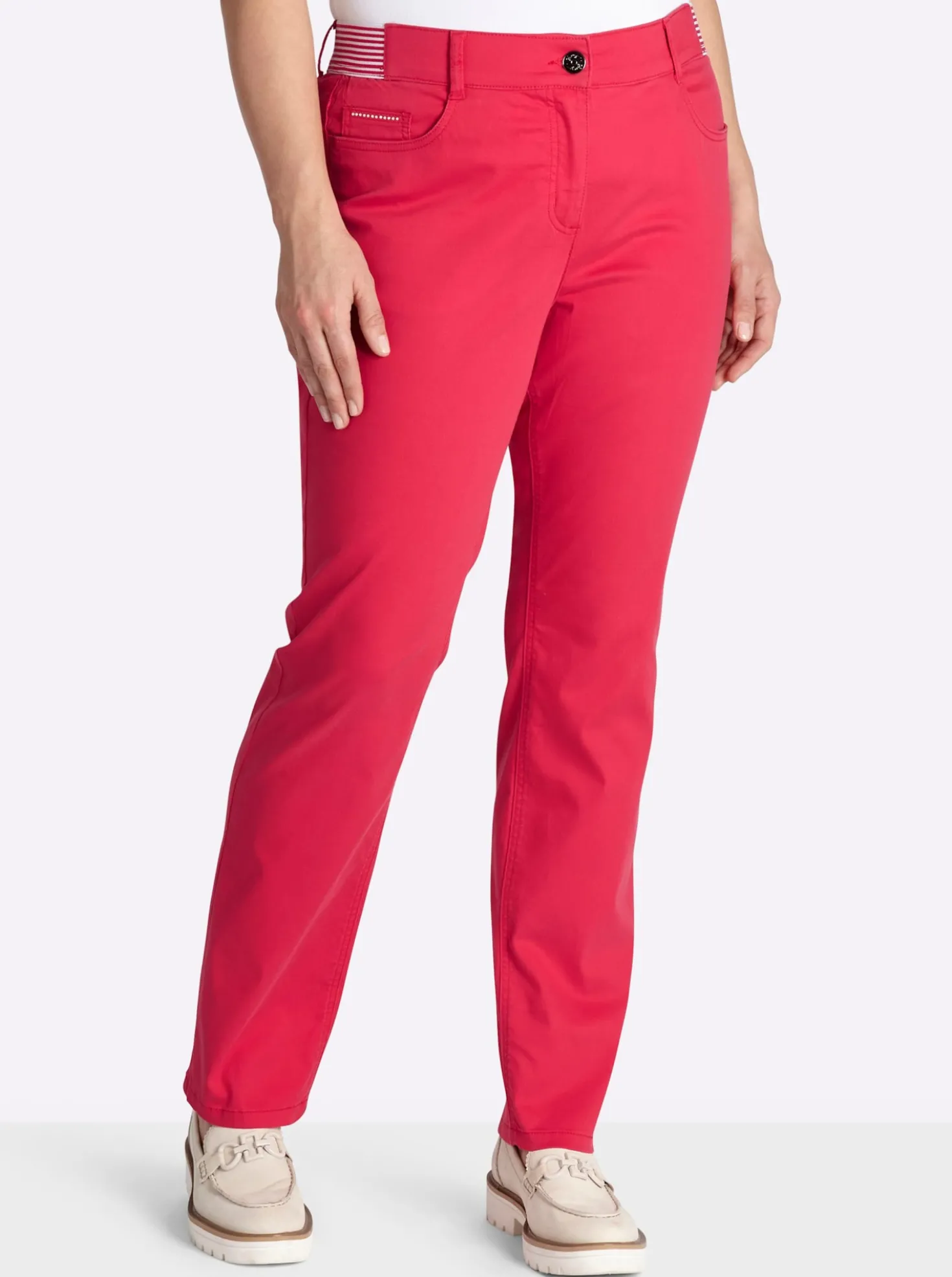 5-Pocket-Hose mit gestreiften Dehnbund-Einsätzen