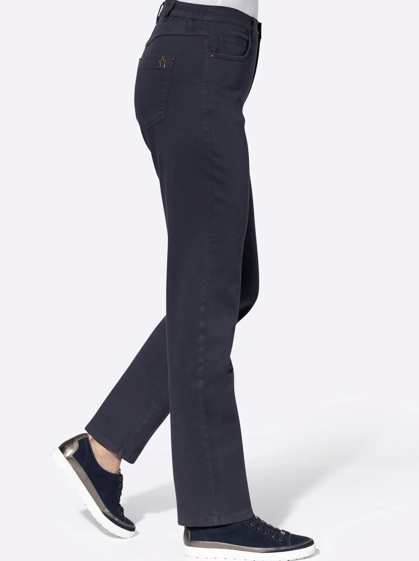 5-Pocket-Hose mit seitlichem Dehnbund