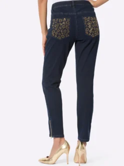 5-Pocket-Jeans im edlen Material-Mix