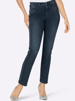 5-Pocket-Jeans in Stretch-Qualität, mit Glitzersteinchen