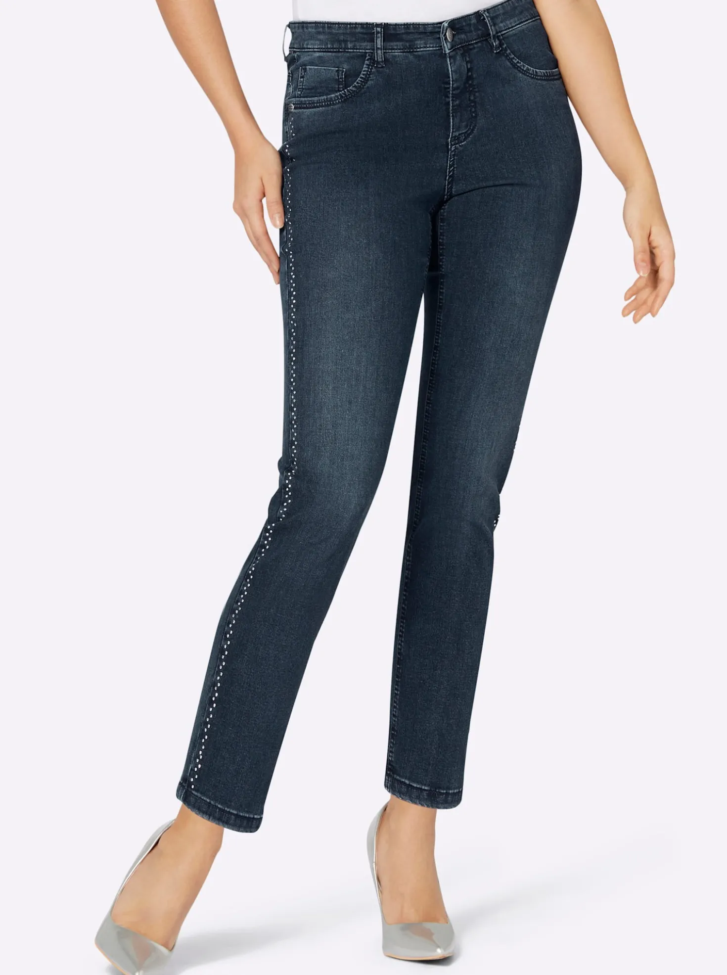 5-Pocket-Jeans in Stretch-Qualität, mit Glitzersteinchen