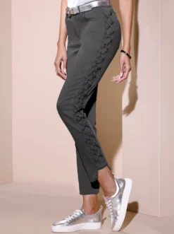 5-Pocket-Jeans mit Bändchen-Verzierung seitlich