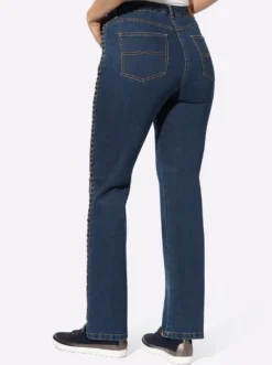 5-Pocket-Jeans mit Flechtverzierung an den Seiten