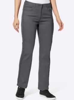 5-Pocket-Jeans mit Flechtverzierung an den Seiten