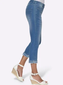 5-Pocket-Jeans mit Fransen am Saum