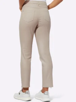 5-Pocket-Jeans mit glänzender Beschichtung