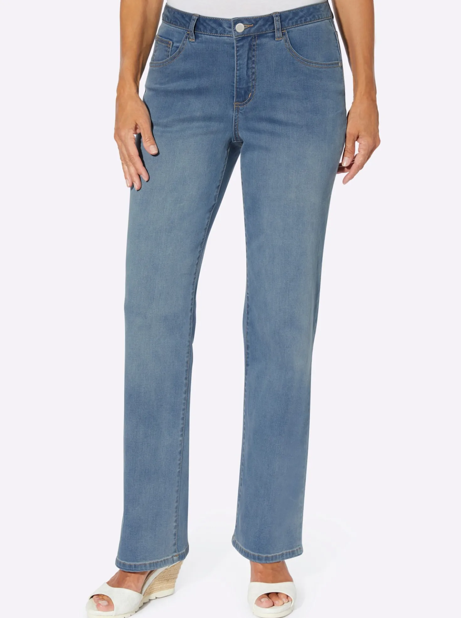 5-Pocket-Jeans mit weitem Bein