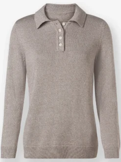 Polopullover aus meliertem Garn