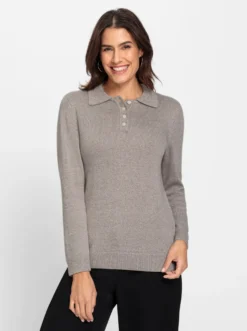Polopullover aus meliertem Garn